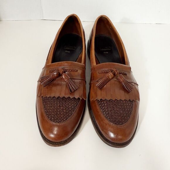 Allen Edmonds Cody Brown Leather Tassel Weave Kiltie Loafer Made In USA Sz 14D - Picture 2 of 9